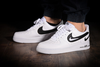 Nike Air Force 1 "Cut Out Swoosh Black White"